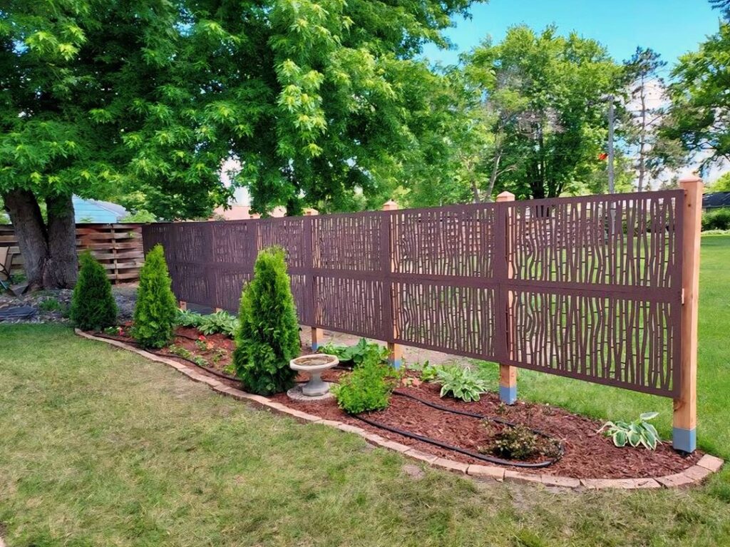 Decorative fence panels bamboo garden border