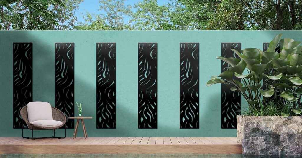 Mint wall decorative black panels tropical