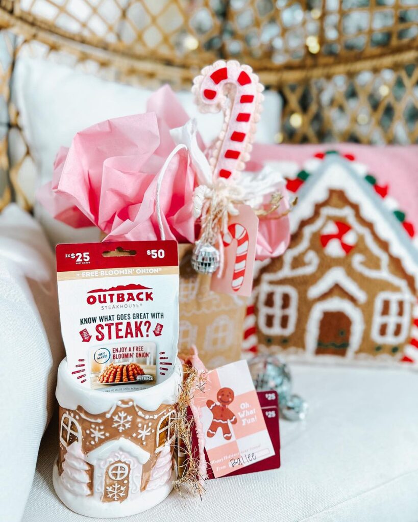 Gingerbread mug gift card candy canes